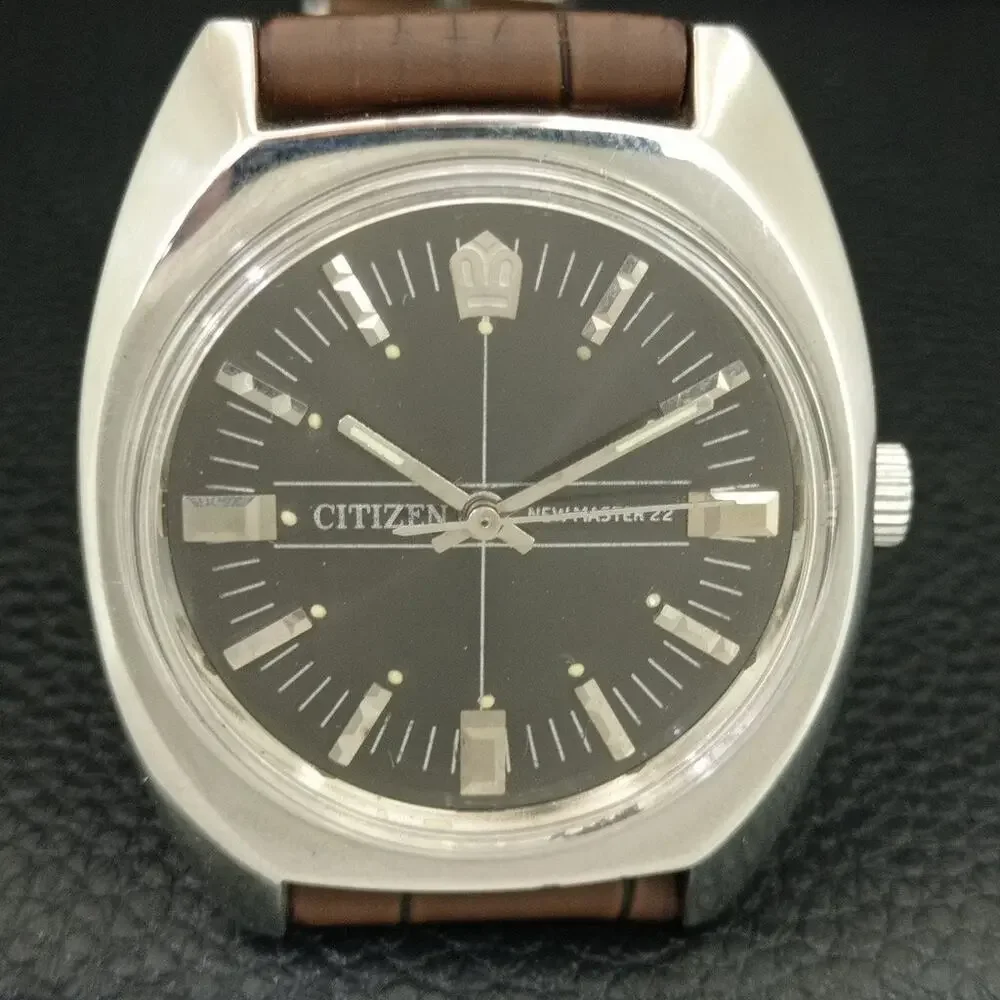 Vintage 1973 Citizen Manual Wound Mens Silver Watch & Silver accents